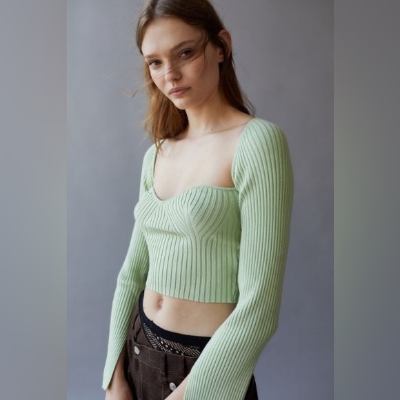 Urban outfitters Juliet portrait long sleeve green top - Picture 5 of 5